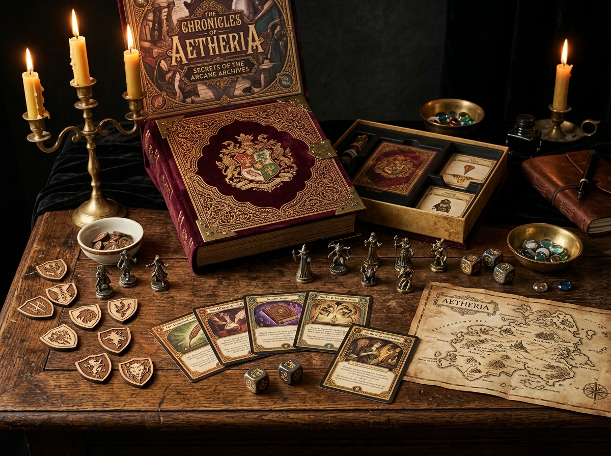 Harry Potter Defenders of Hogwarts board game deluxe components by MinaLima